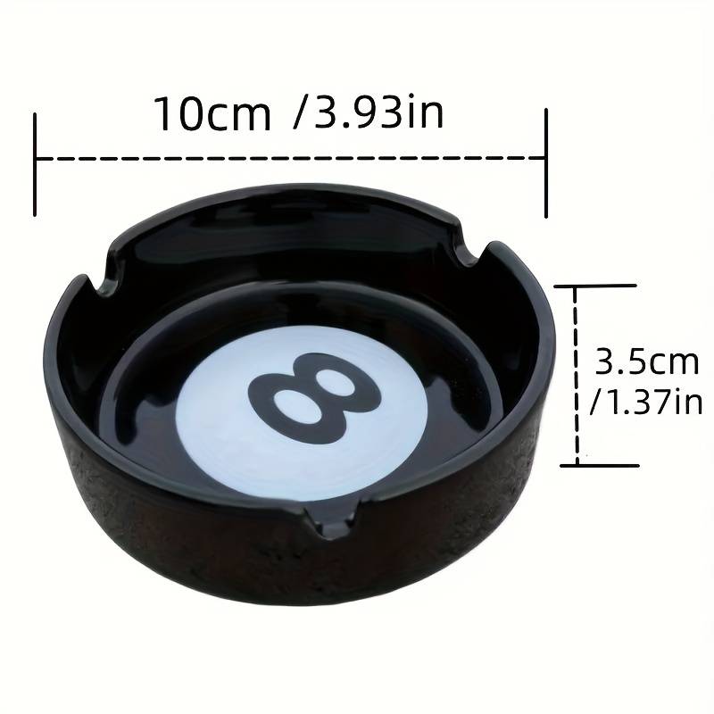 1pc Distinctive Black Ceramic Ashtray with a Creative Design Ideal for Billiard Rooms Home Bars