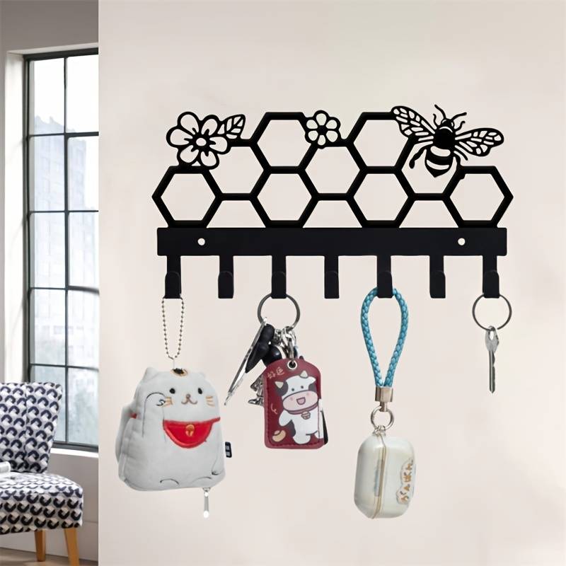 Bee Hive Wall HookMetal Key Hat  Backpack Rack for Home DecorPerfect for Living Room Hallwa