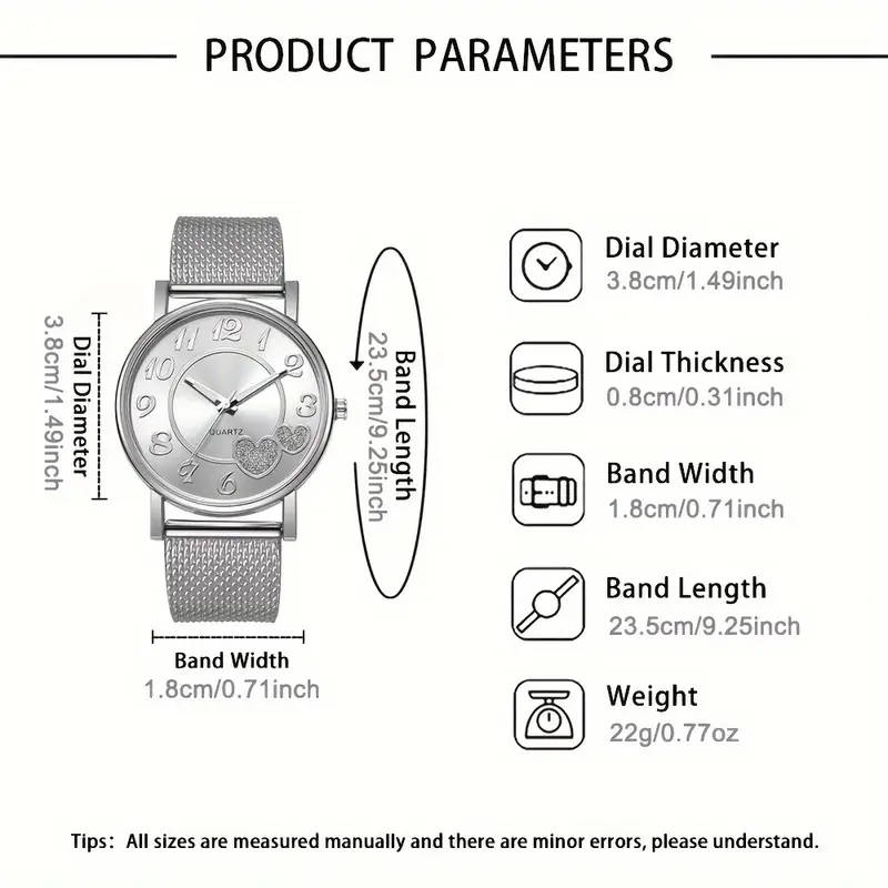 Heart-shaped Quartz Watch And Jewellery Set Of 6pcs