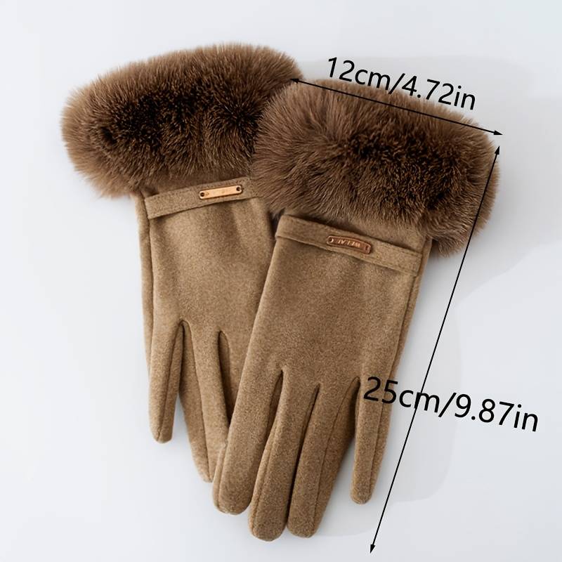 1 Pair Black Warm Gloves