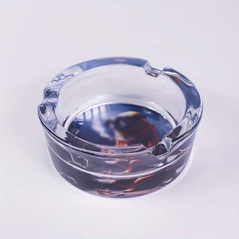 1pc Cartoon Character Glass Ashtray Round Clear Durable Ideal for Cigarette Butts Cigarette B