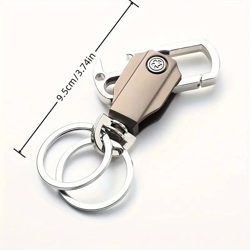 1pc Stainless Steel Carabiner Keychain with Polyester Fiber Durable Key Ring for Men and Women Foldi