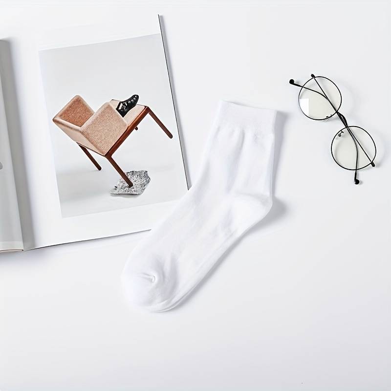 10 Pairs White One Size High Elastic Socks