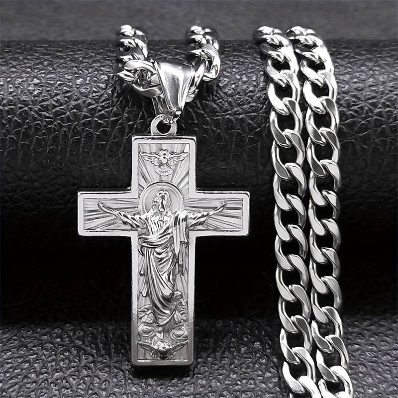 1 Piece Silvery Jesus Theme Pendant