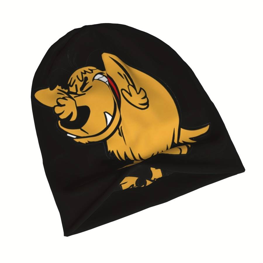 Cartoon Dog Laughing Graphic Skullies Beanies