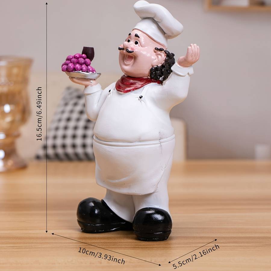 1pc Cartoon Chef Resin Figurine Singing Ornament for Indoor Outdoor Decor Ideal for Christ