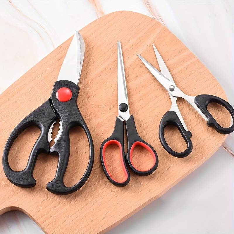3Pcs Stainless Steel Kitchen Shears Strong Meat Scissors Kit