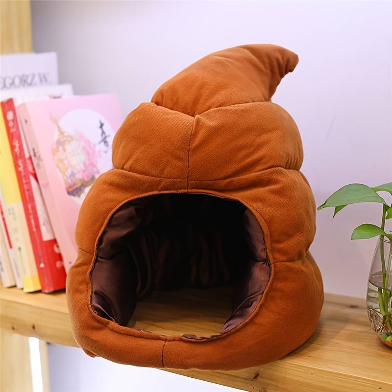 1pc Funny Head Cover Hat Cartoon Cute Warm Sand Sculpture Big Hat Gift Windproof Poop Plush Funny P