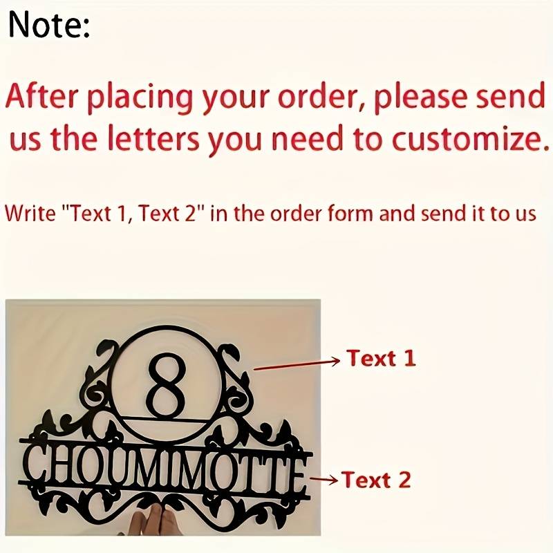 [Wallmounted Sign] Custom Metal Door Sign with Elegant ScrollworkPersonalized Wall-Mounted Addres