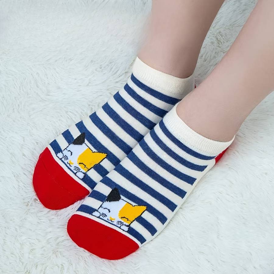 5 Pairs Mixed Colors One Size High Elastic Socks