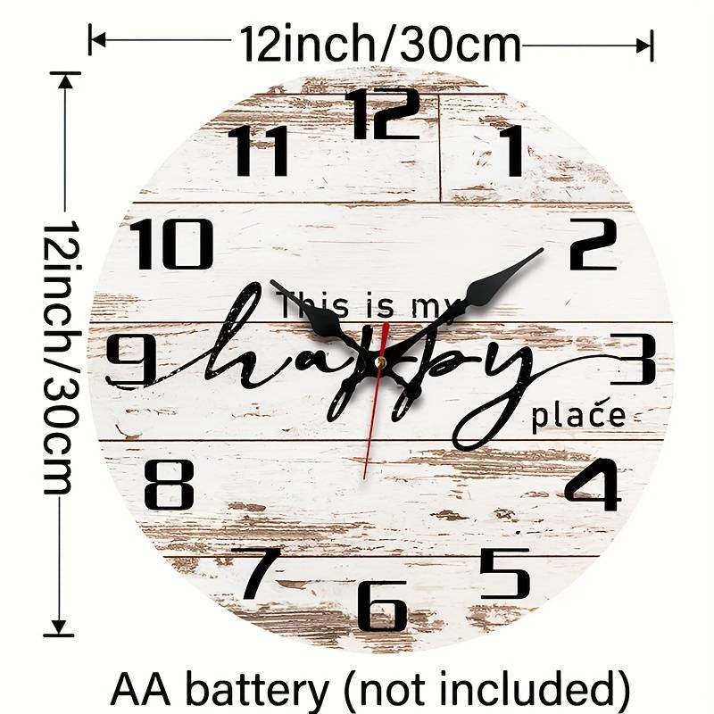 1pc Vintage Wooden Grain Creative Fashion Wall Clock Silent Quartz Round Wood Clock for Bedroo