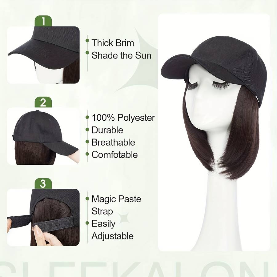 1Pc Dark Brown 40.64cm Fashion Design Wig