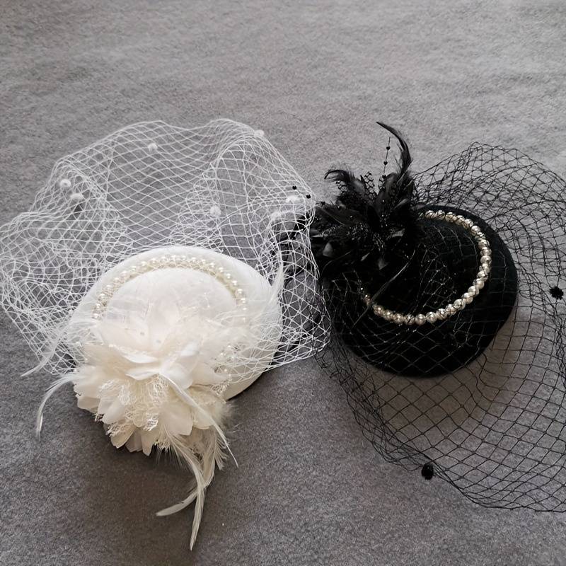 1pc Top Hat Bride Net Hat Cheongsam Accessories Elegant Style Small Top Hat Girl Show Evening Dress