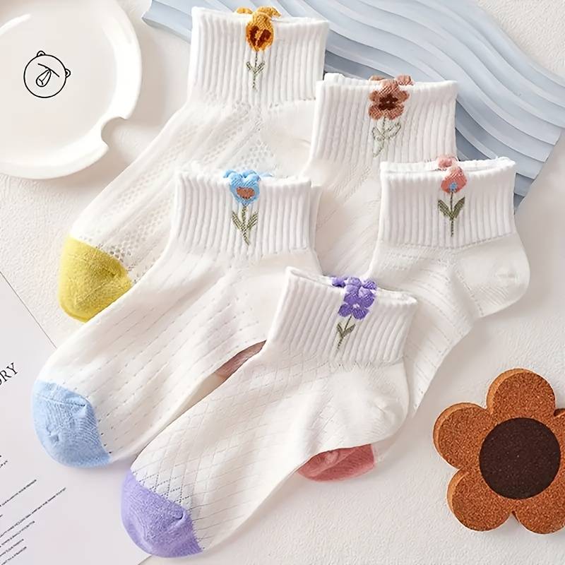5 Pairs One Size High Elastic Socks