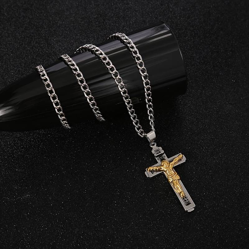 1 Piece Golden Jesus Theme Pendant