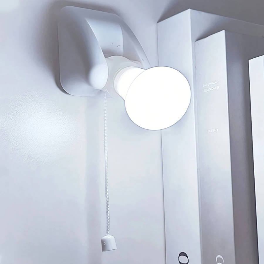 1pc Retractable Rope Light Portable LED Lamp Zipper Control Battery Powered Self-Adhesive Traditiona