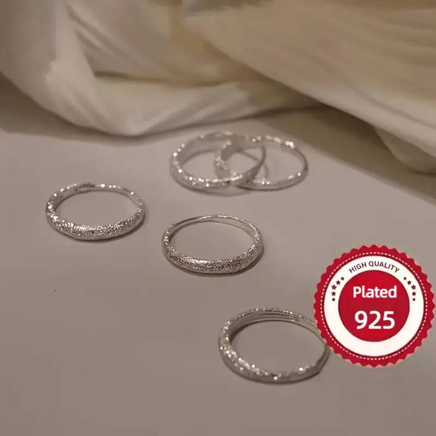 925 Silver plated earrings, Starry Sky River sparkling ring earrings