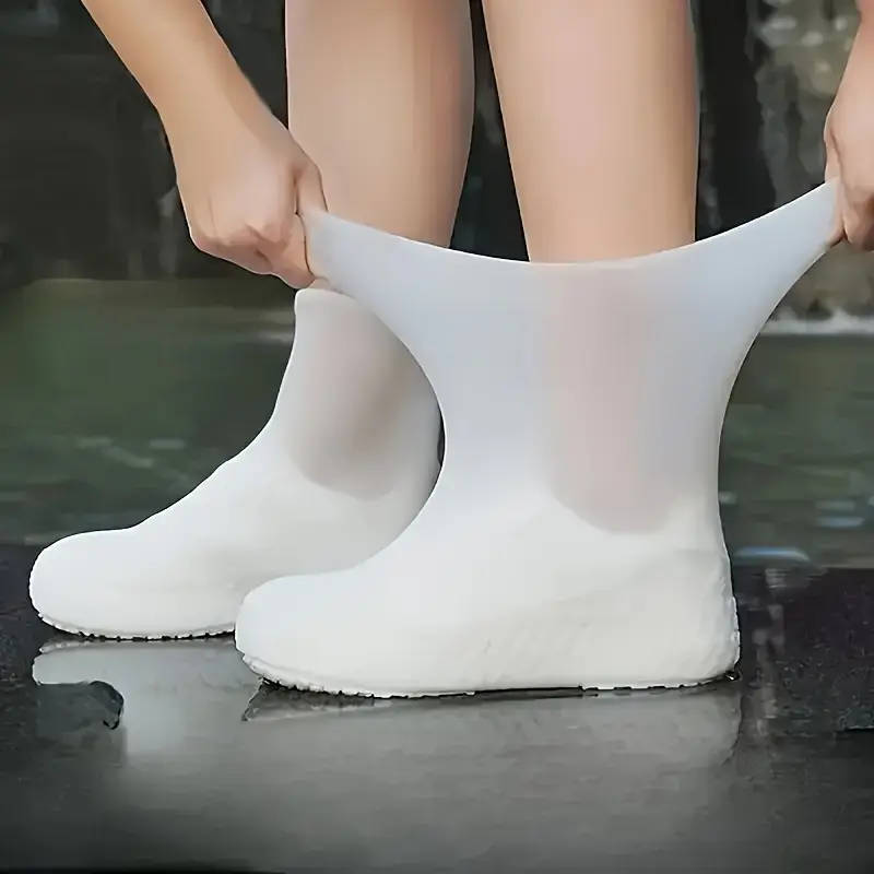 1 Pair Durable Silicone Shoe Covers Waterproof Reusable Non Slip Rain