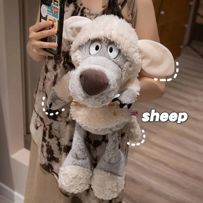 1 Soft Wool Sheepskin Coat Wolf Doll