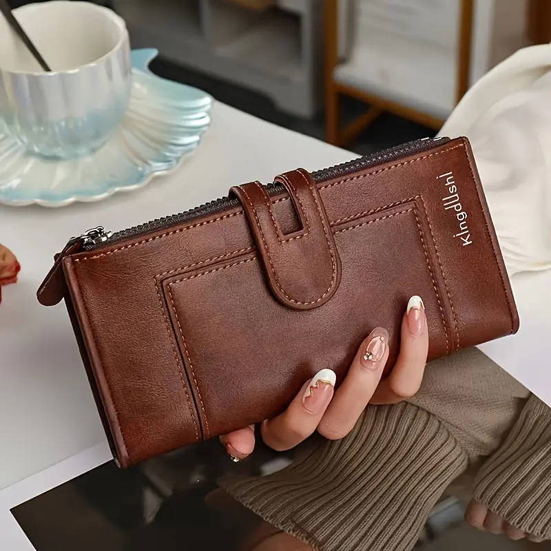 Long Wallet for Women Color Brown