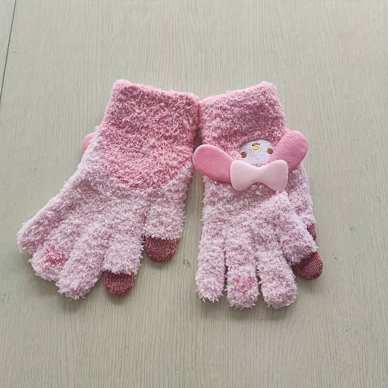 1 Pair Pink Warm Gloves
