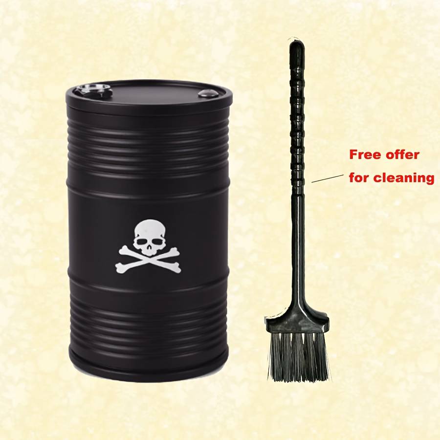 1pc Stylish Aluminum Alloy Car Ashtray with Lid Sleek Black Corrosion-Resistant Design 0.9