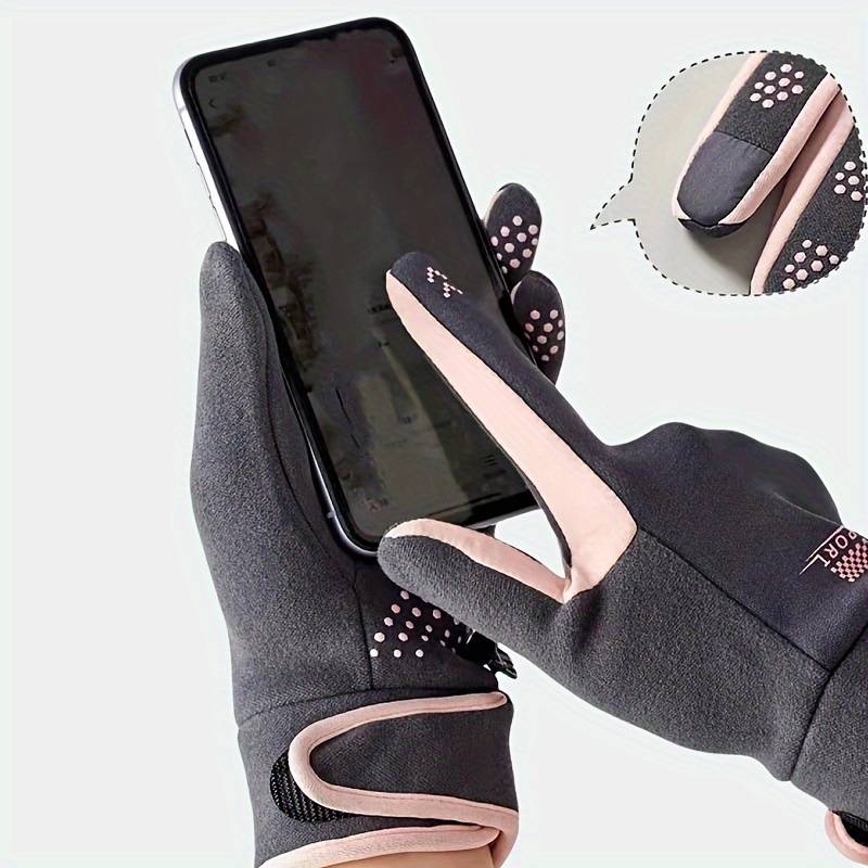 1 Pair Grey Warm Gloves
