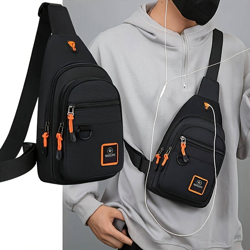 1pc Men'S Casual Outdoor Small Chest Bag Hiking And Cycling Shoulder Bag Sports Small Crossbody Bag