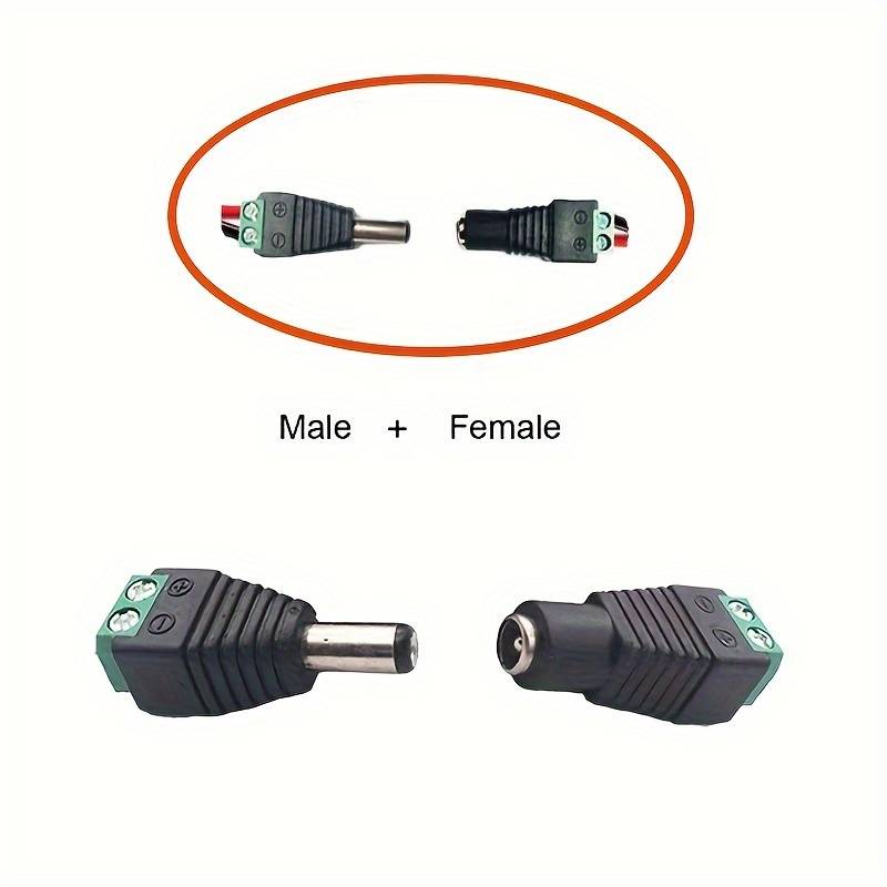 10pcs 5Pair Male Female DC Power Cable Plug Wire Connector Jack Power Plug Adapter for LED Stri