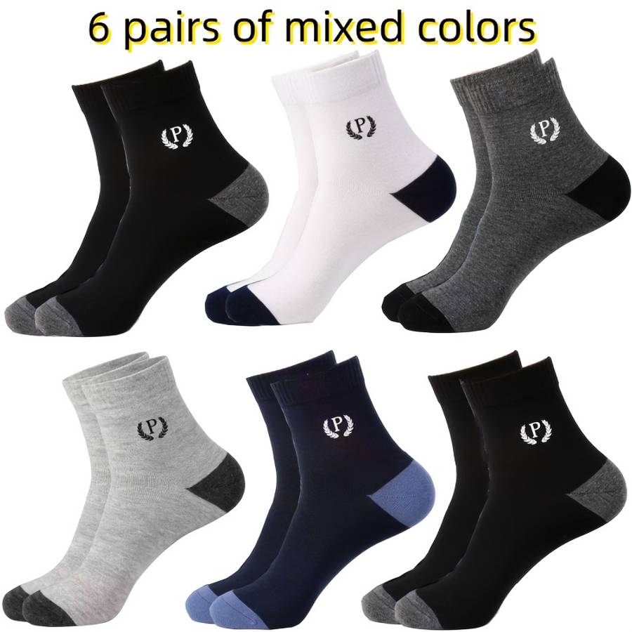 6 Pairs Of Black One Size High Elastic Socks