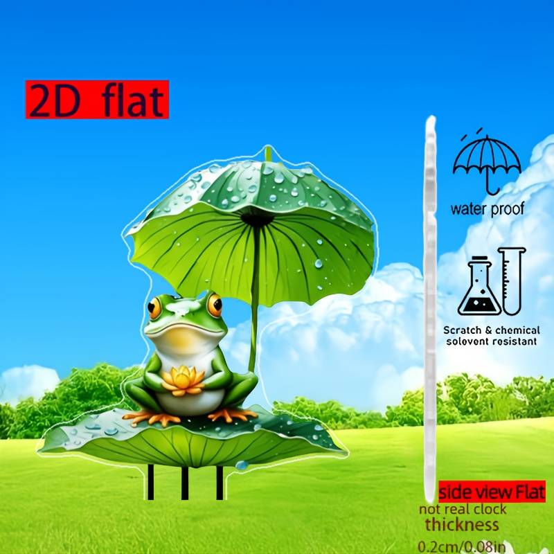 1pc 2D Flat   printing Bohemian Buddha frog acrylic very good for friends garden courtya