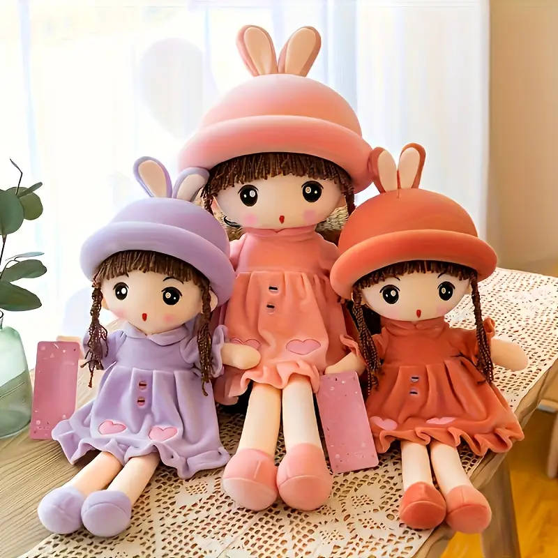 1 Piece Cute Rag Doll Plush Soft Stuffed Doll Red