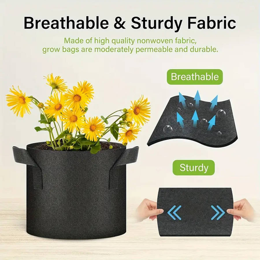 10-pack Classic Fabric Planting Bags 18.93L