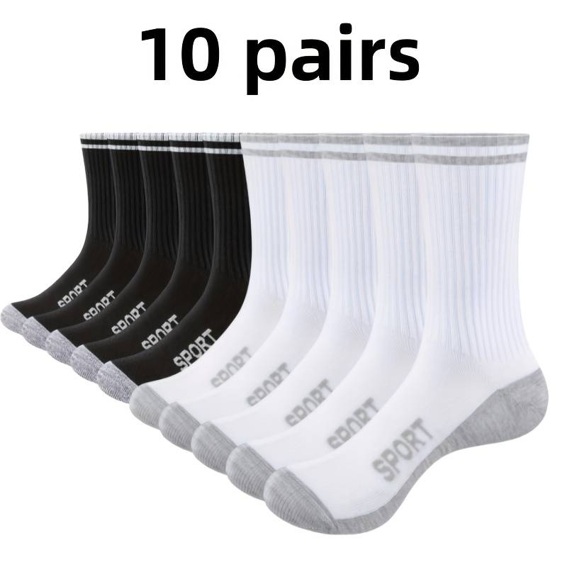 10 Pairs Black High Elastic Socks