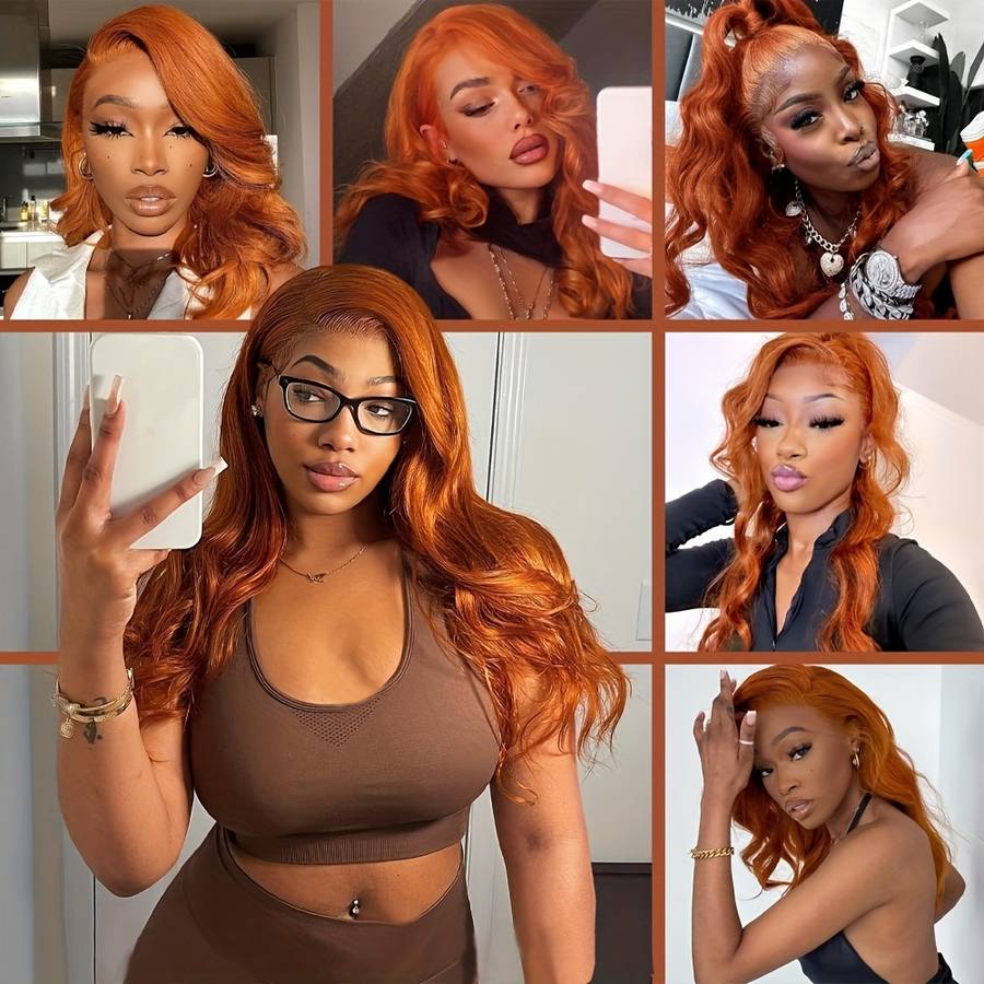 1Pc Ginger Orange 66.04cm Fashion Design Wig
