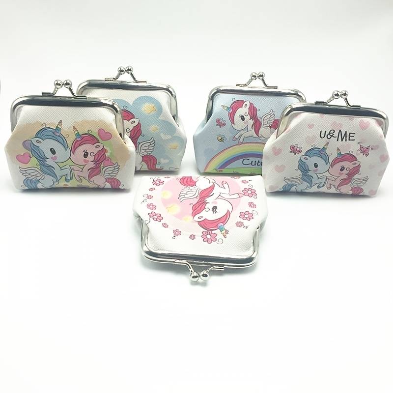 1pc New Cartoon Unicorns Mini Coin Purse Positioning Printing Casual Style