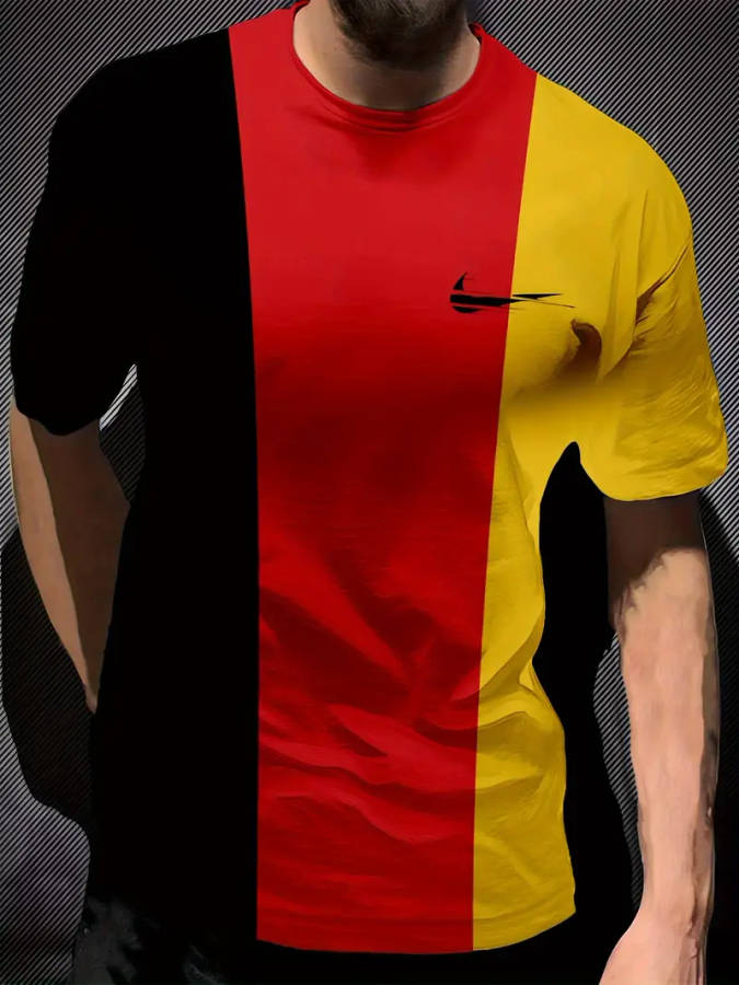 Men's T-Shirt - Casual, Breathable Polyester, Crew Neck, Short Sleeve