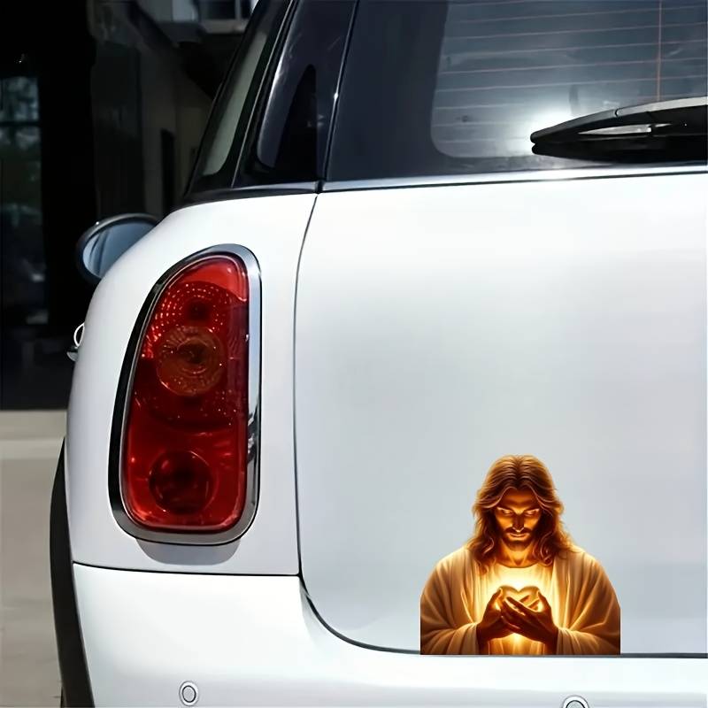 1pc 13.97cmx13.97cm Jesus Christian Themed Stickers