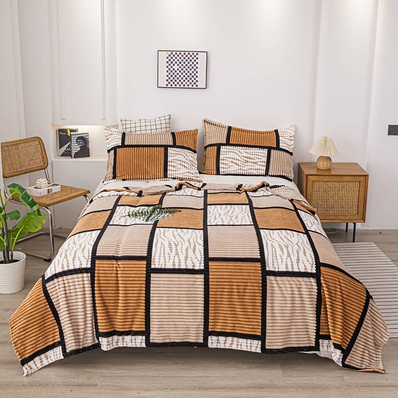 1ps Blanket Color Red And Blue Grid size 39.3INx59IN 150CMx100CM