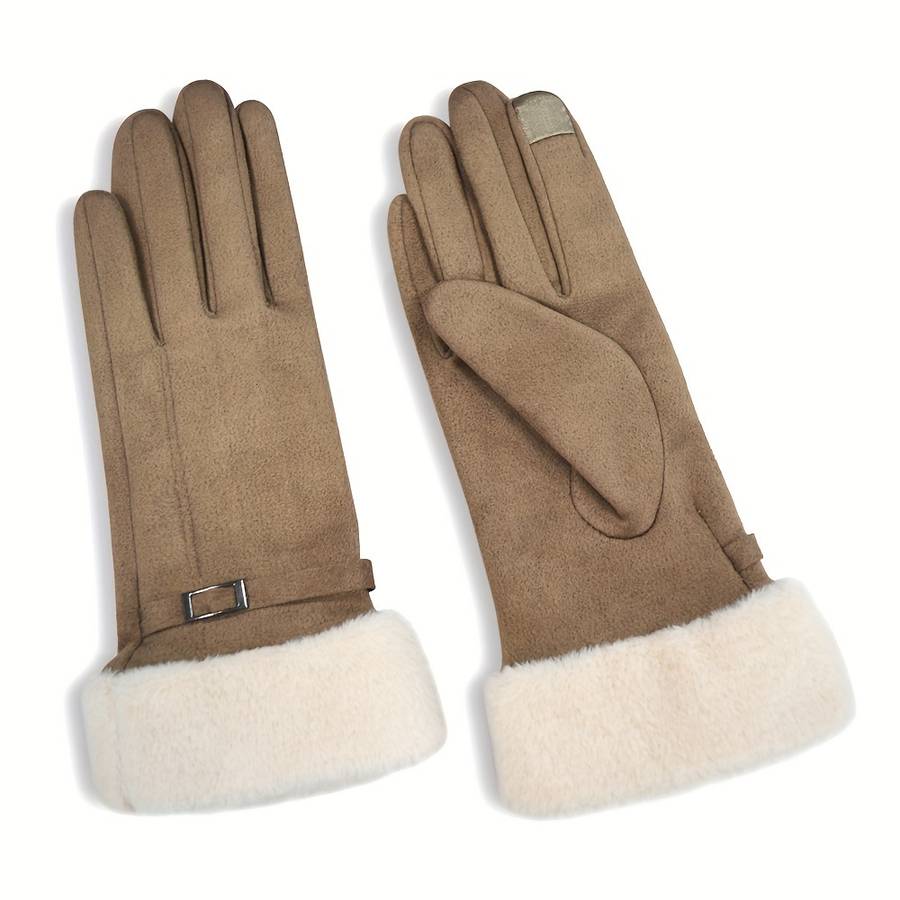 1 Pair Blue Plus Velvet Warm Gloves