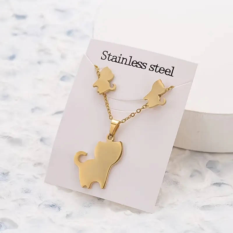 Stainless Steel Jewelry Set for Women - Cat