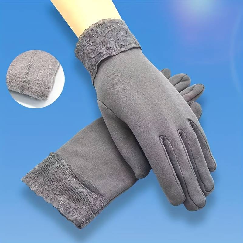1 Pair Black Warm Gloves