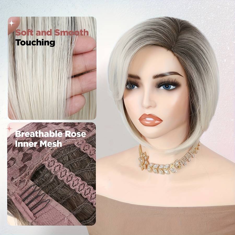 1Pc Ombre Blonde 30.48cm Fashion Design Wig
