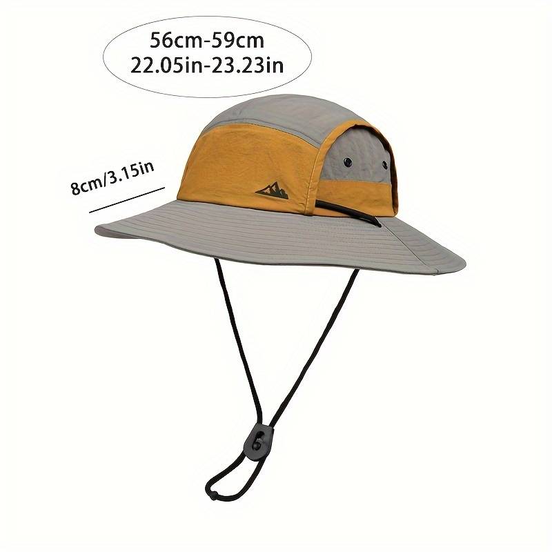 1pc Breathable Quick-Dry Sun Hat with Wide Brim UV Protection Color Block Design for Outdoor Hiki