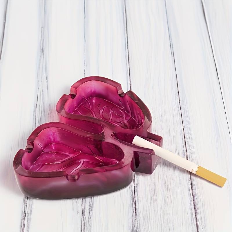 1pc Artistic Resin Ashtray with Lung Design Creative Home Office Decor Gift Unique Smoking