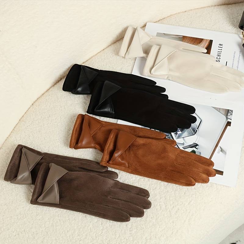 1 Pair Black Warm Gloves