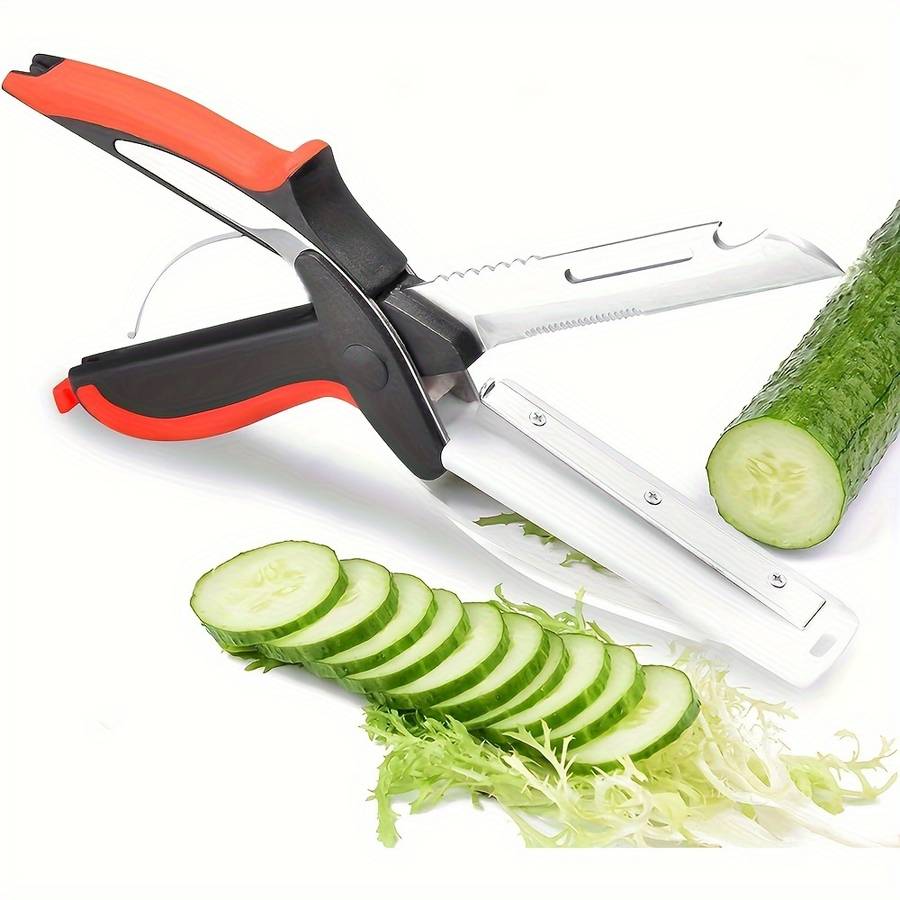 1pc Multifunctional Stainless Steel Kitchen Scissors 5 In 1 Multifunctional Food Scissors