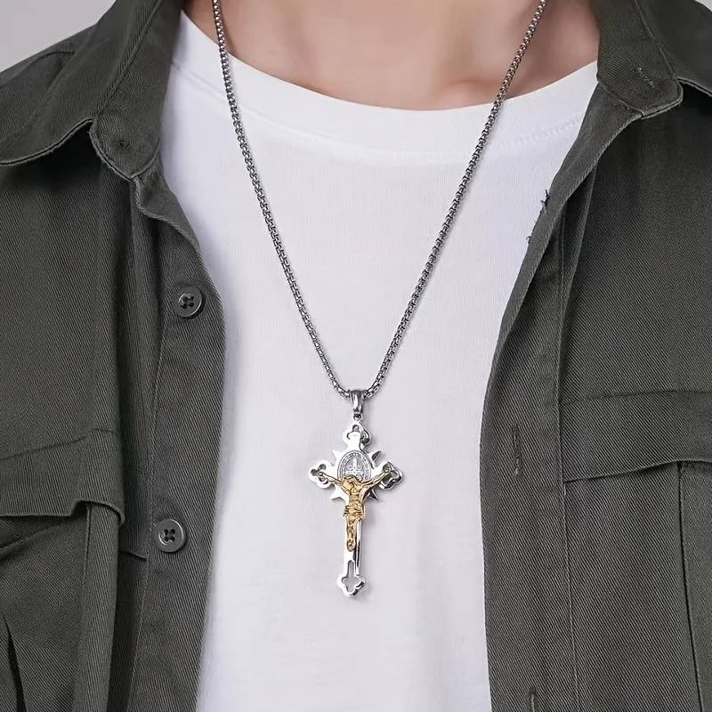 1 Piece Golden Jesus Theme Pendant