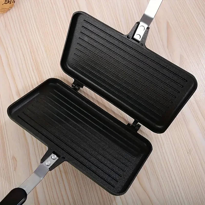 Non-Stick Aluminum Alloy Double-Sided Frying Pan With Handle