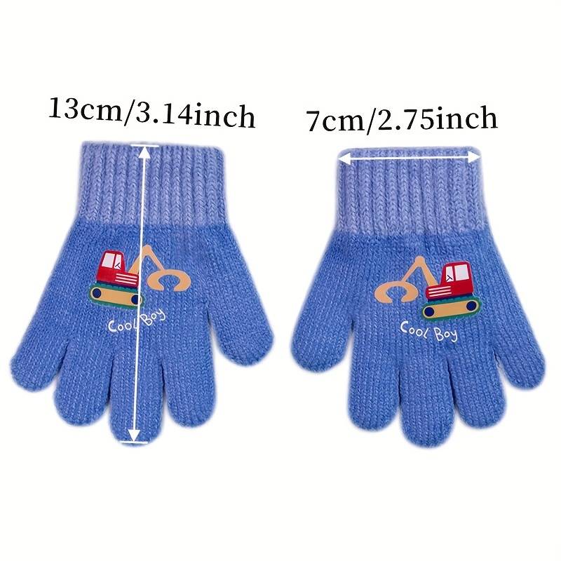 1 Pair Purple Thick Size 1 To 5 Years Old Warm Gloves